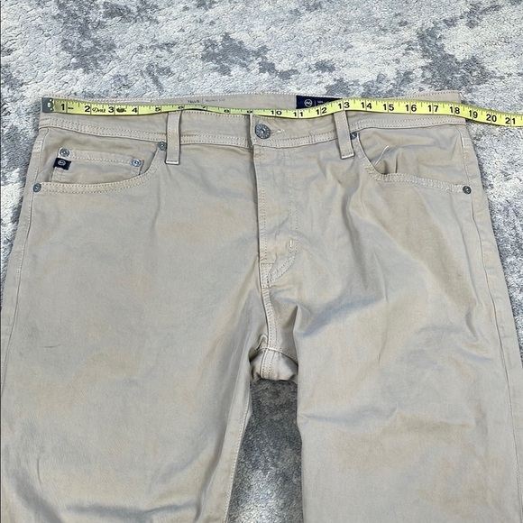 AG Adriano Goldschmied Tellis Modern Slim Jeans Khaki Cream Beige Sz 36x32 - Picture 9 of 13